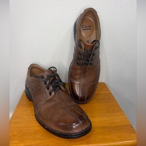 Clarks Touareg Vibe Brown Leather Soft Cushion Lace-Up Oxfords Men’s Size 11